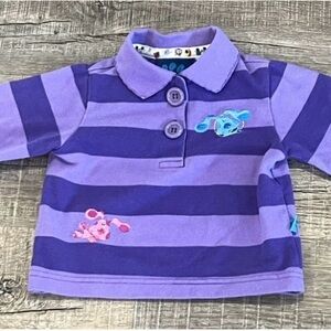 Blue clues 2t boy girl Purple Striped Kids Polo Shirt vintage